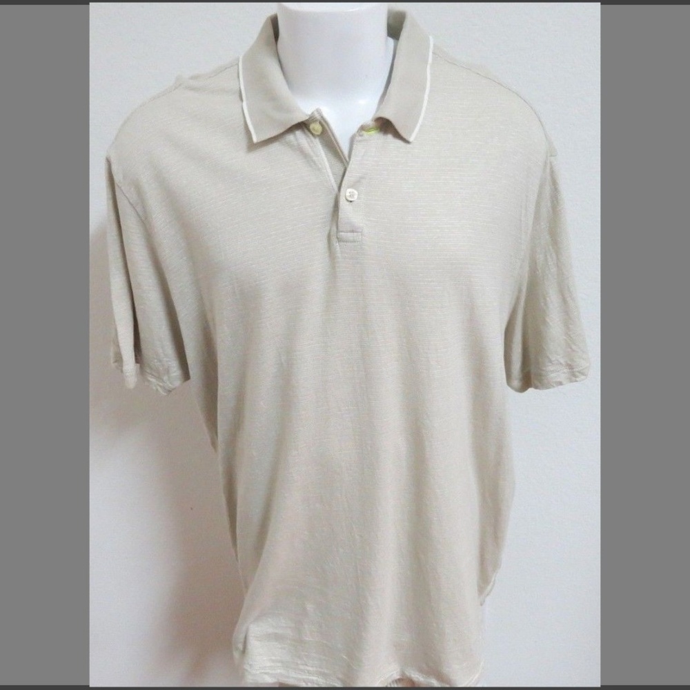 Sz 2xl Tan Tommy Bahama Linen/Cotton #961 Polo